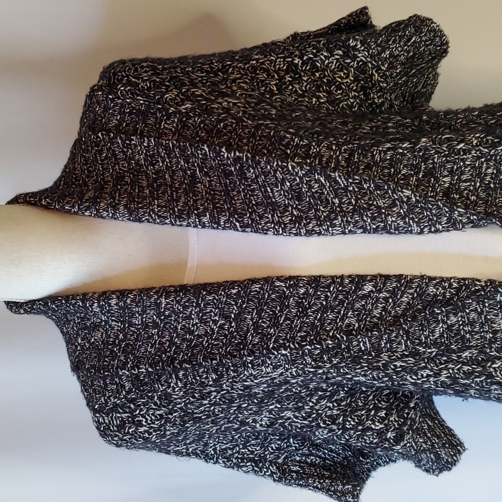 White House Black Market Marled Drop Sleeve Long Cardigan Black And White Size S - Picture 2 of 8